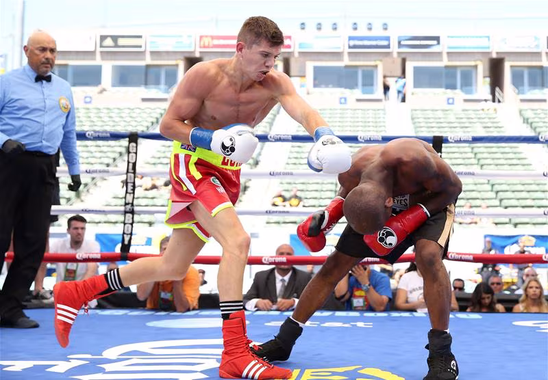 Luke Campbell on the scale