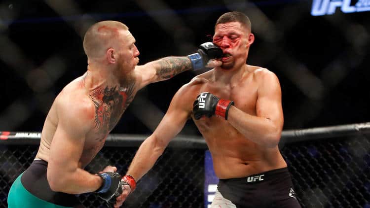 Conor McGregor and Nate Diaz after UFC 202