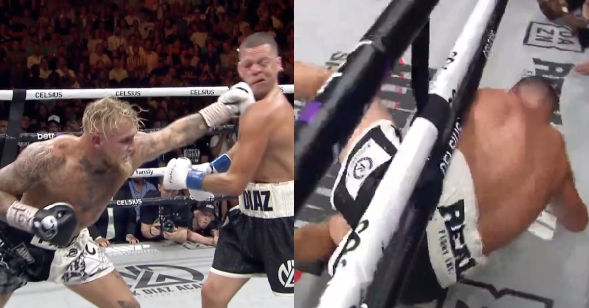 Nate Diaz boxing Jake Paul in Dallas