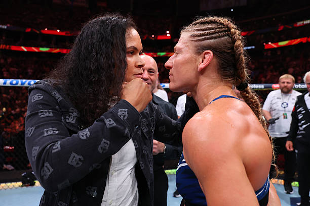 Amanda Nunes faces off with Kayla Harrison inside the Octagon