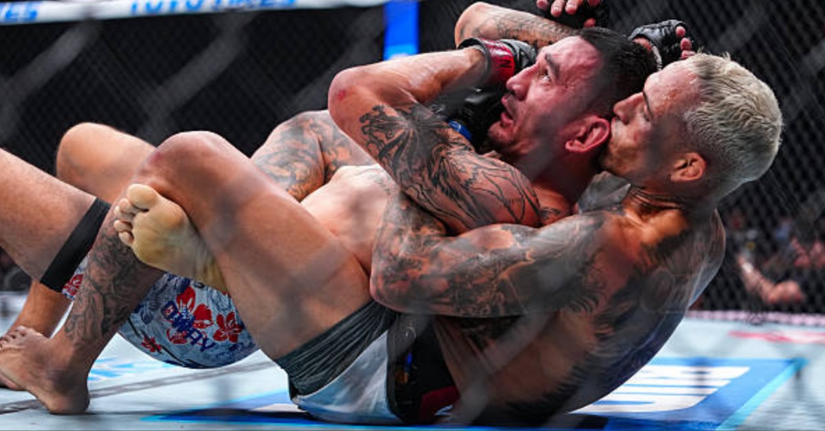 Charles Oliveira and Max Holloway at UFC 326