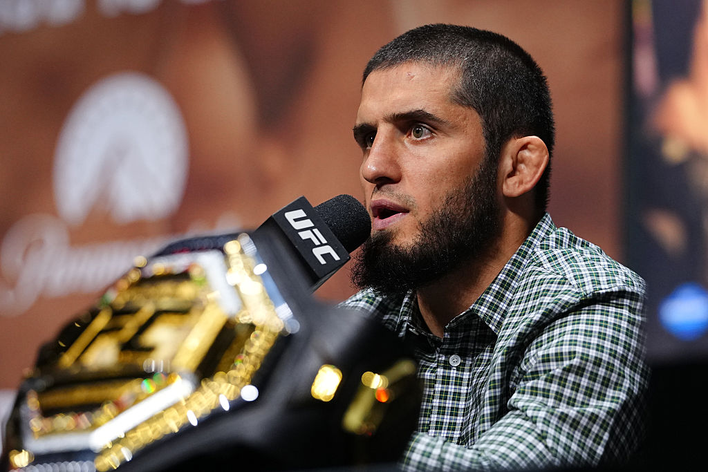 Islam Makhachev after his UFC 330 win over Ian Machado Garry