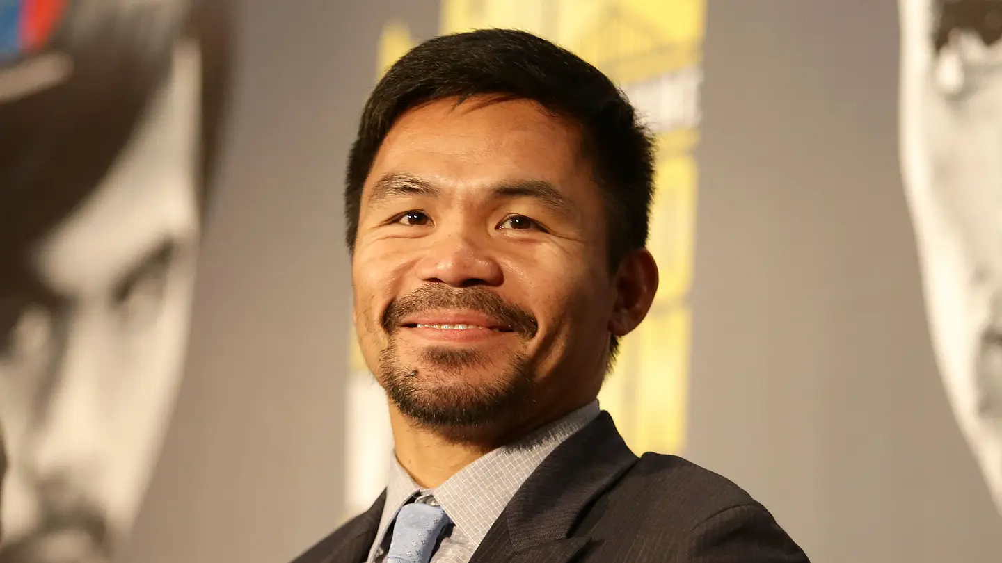 Manny Pacquiao speaking after the Mayweather rematch was postponed