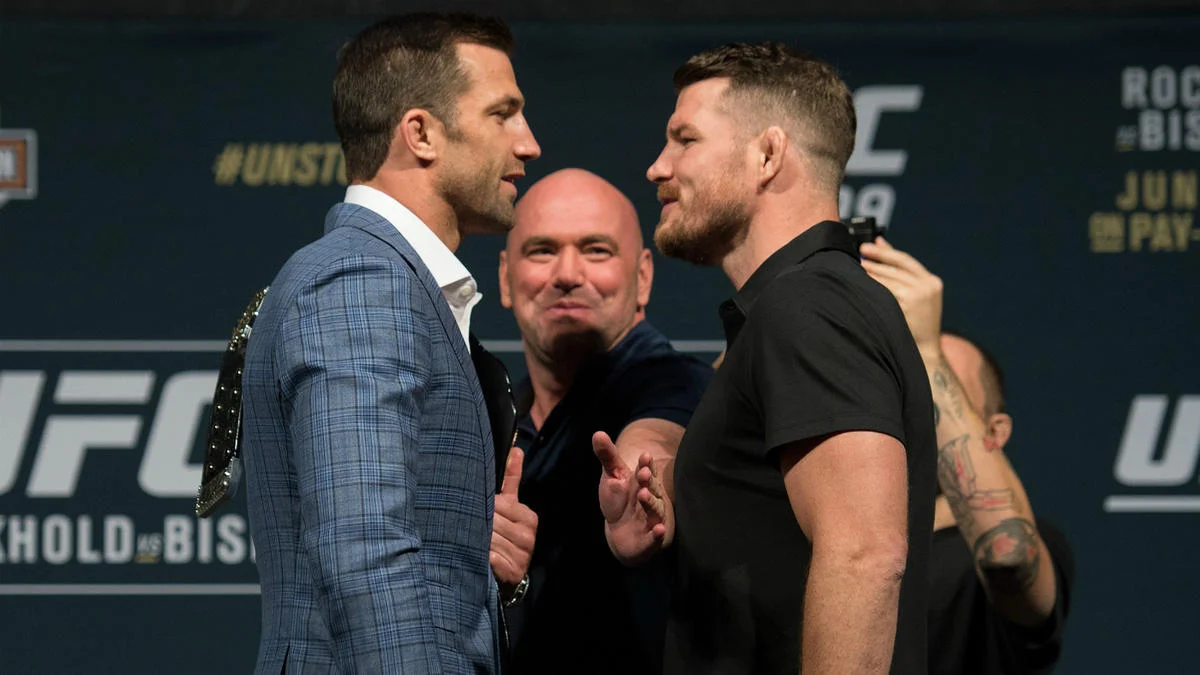 Michael Bisping and Luke Rockhold at UFC 199