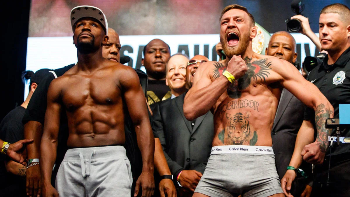 Floyd Mayweather and Conor McGregor during their 2017 fight
