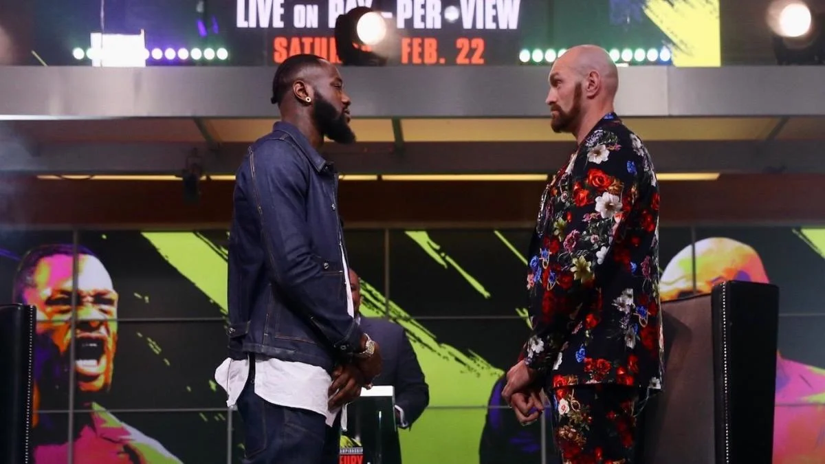 Deontay Wilder and Tyson Fury before their 2020 rematch in Las Vegas
