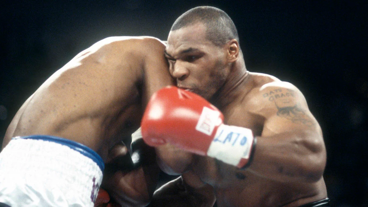 Mike Tyson and Evander Holyfield during their 1997 rematch