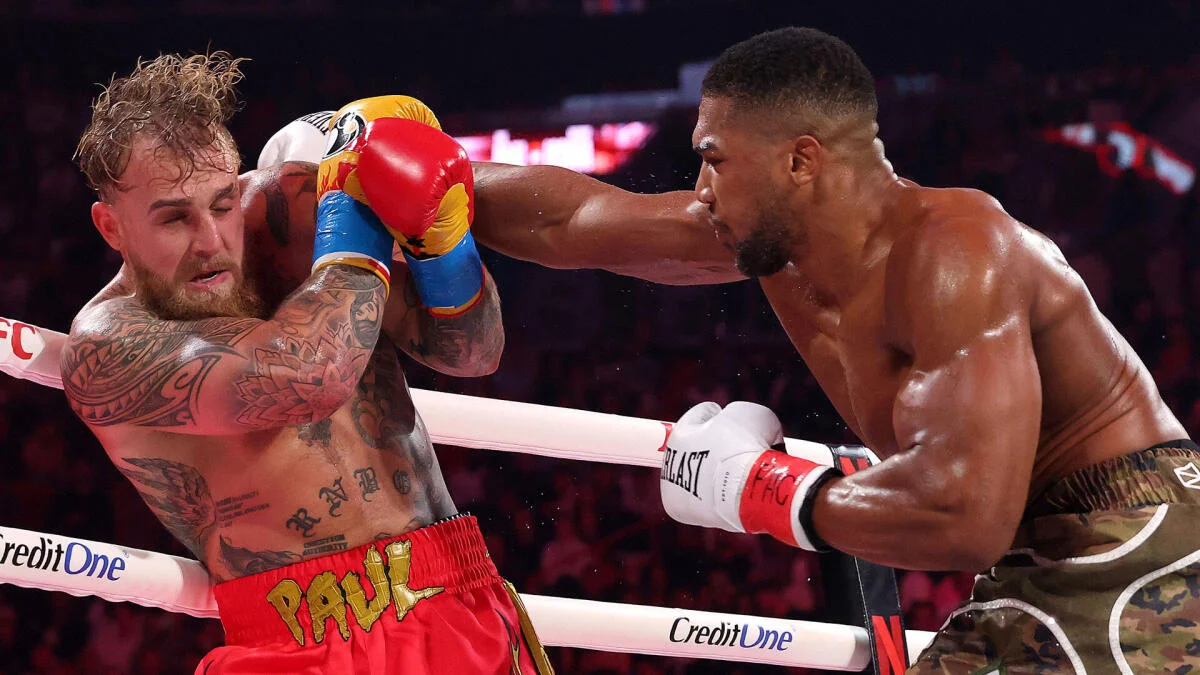 Anthony Joshua lands on Jake Paul in Miami