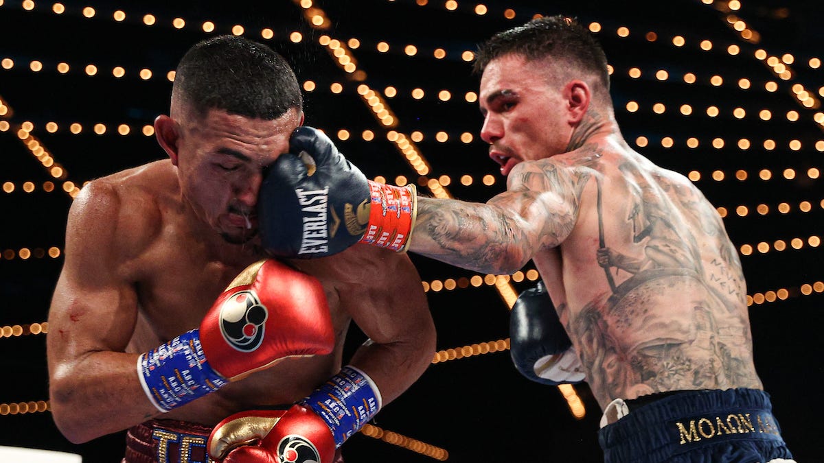 Teofimo Lopez at the Kambosos fight at the Hulu Theater