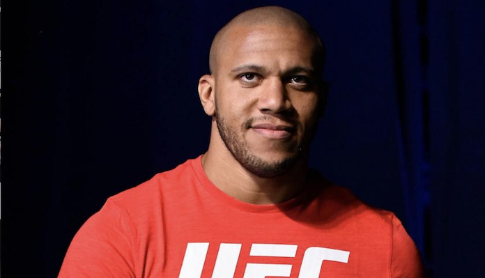 Ciryl Gane after knocking out Derrick Lewis for the interim title at UFC 265