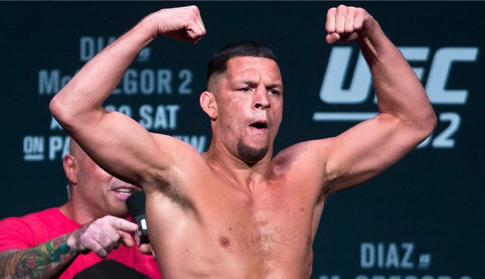 Nate Diaz after submitting Tony Ferguson at UFC 279