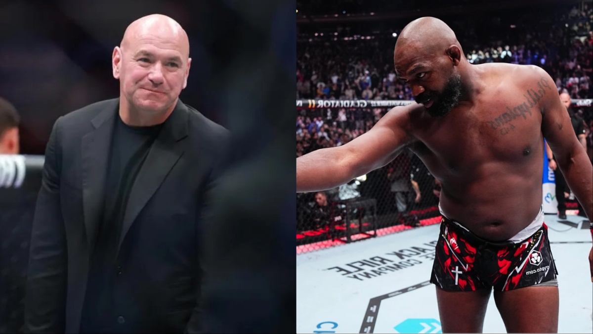 Dana White and Jon Jones, whose public pay disputes stretch back to 2020