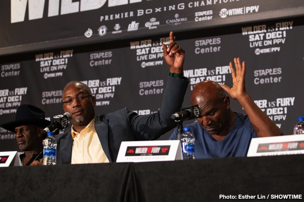 Lennox Lewis against Evander Holyfield